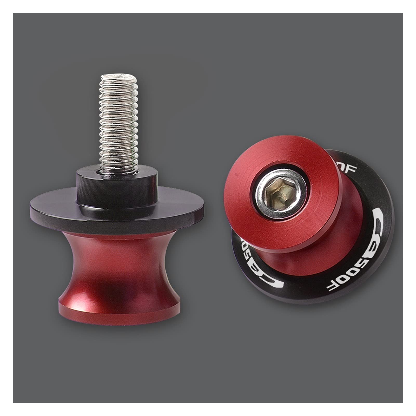 Spools 8mm CB500F rouge en aluminium usiné pour bras oscillant