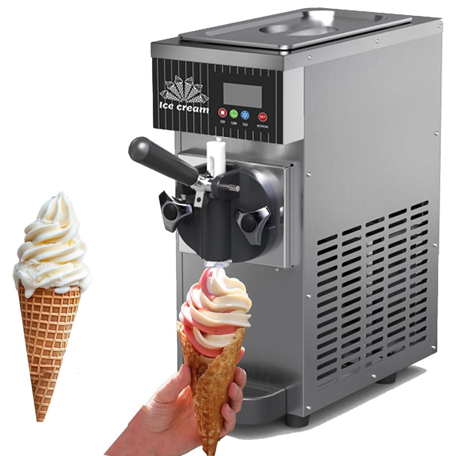 Gelatiera Soft in Acciaio Inox, Vasca 2,5 L e Cilindro 1 L Grey