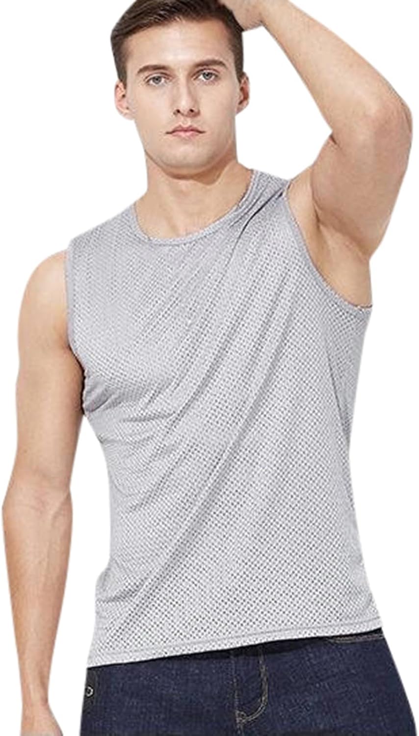 Men's Athletic Tank Tops Breathable Sports Vest Lightweight Summer Sleeveless Shirt for Active