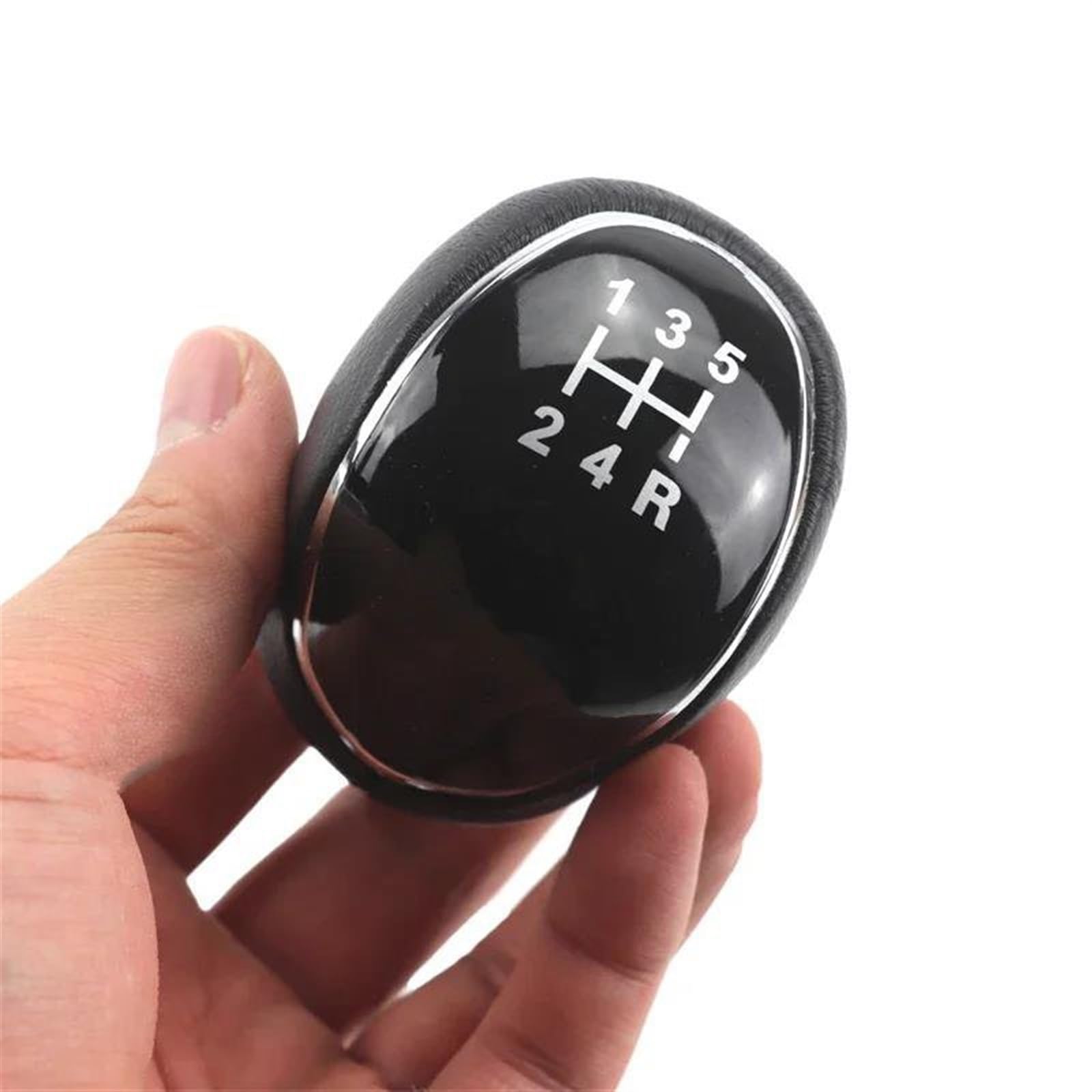 YDXHERTA 5/6 Car Leather Gear Shift Knob for Ford S-Max for C-Max for Kuga for Galaxy for Mondeo 4 Mk4 for Transit for Tourneo for Connect for Focus Spare Parts(5-Speed)