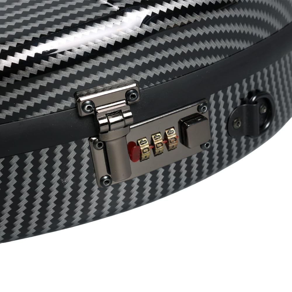 Custodia rigida per violino 4/4 in carbonio composito con blocco password, cinghie per zaino, ultraleggera, impermeabile, resistente (nero)