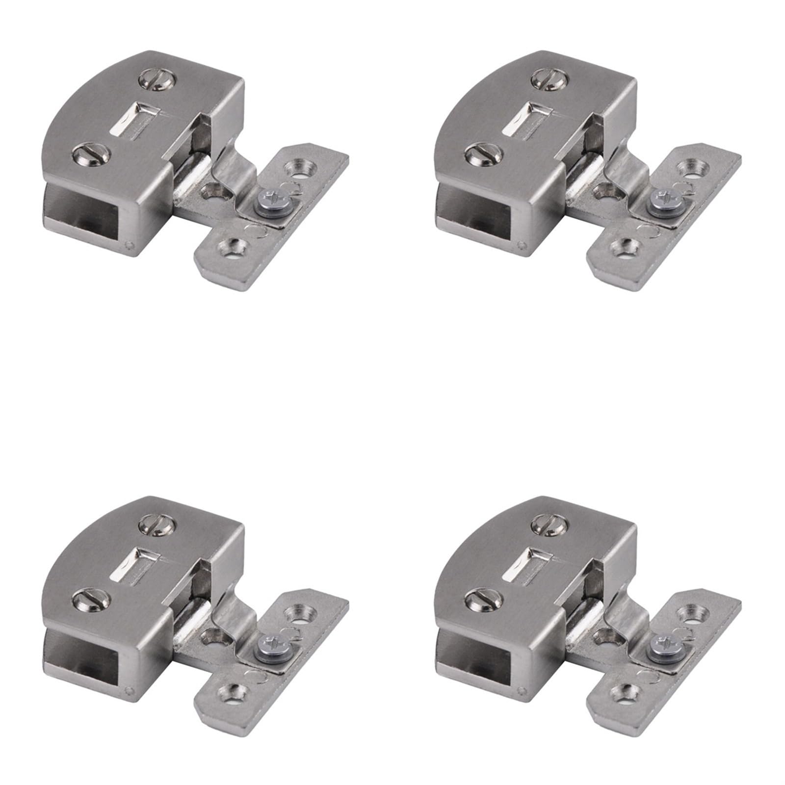 4Pcs Glass Door Hinges, Self Closing Frameless Side Mounted Glass Clamps for Wine Cabinet Display Cabinet(Small Round)