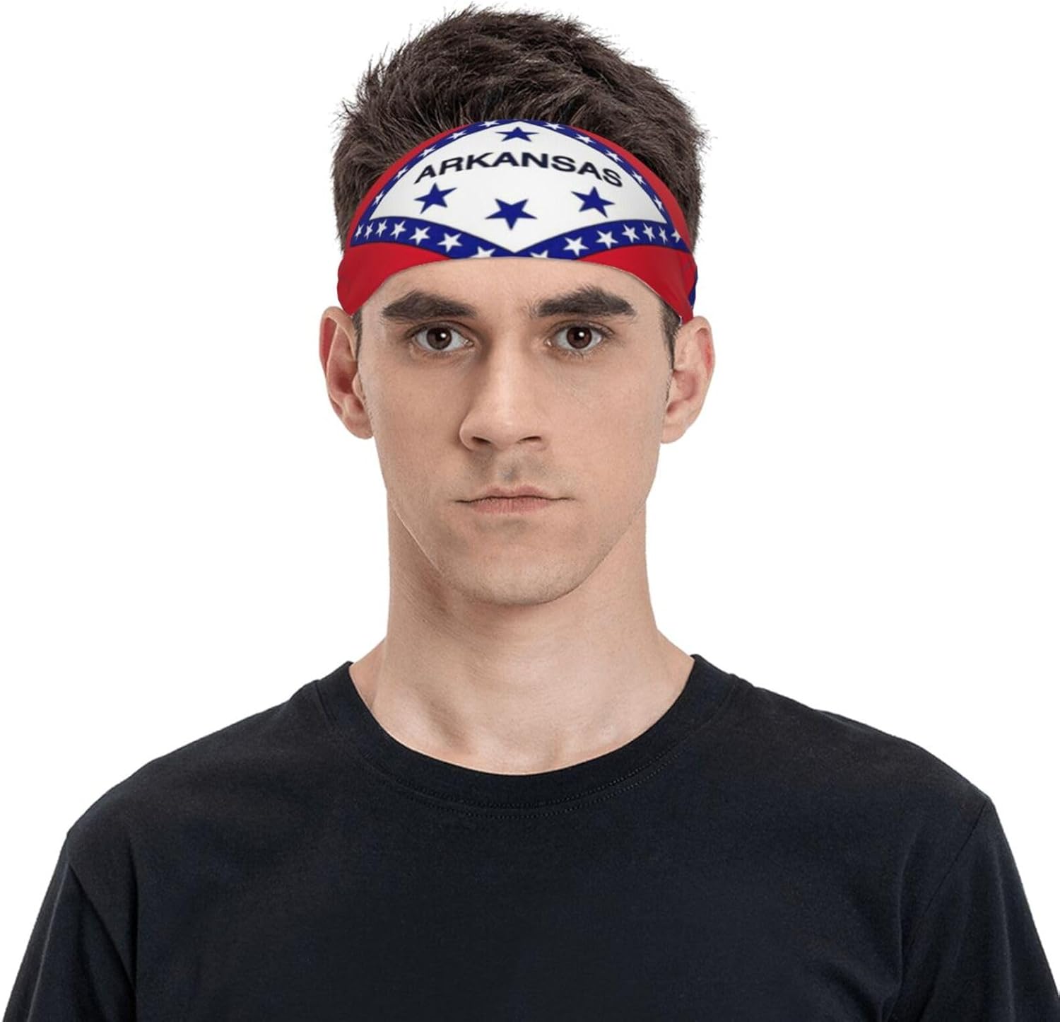 Arkansas State Flag Printed Junk Bandana Headbands - Lightweight and Breathable Sports Headbands for Running - Ideal for Long Hair