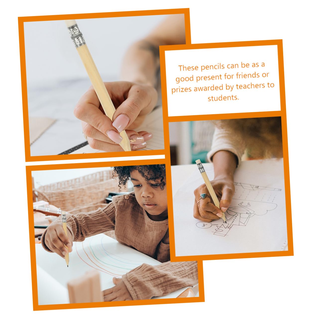 Angoily 3 Ensembles Crayons Courts Avec Crayons Miniatures Pour Écriture Pratiques Pour Adultes 100 Pièces * 3