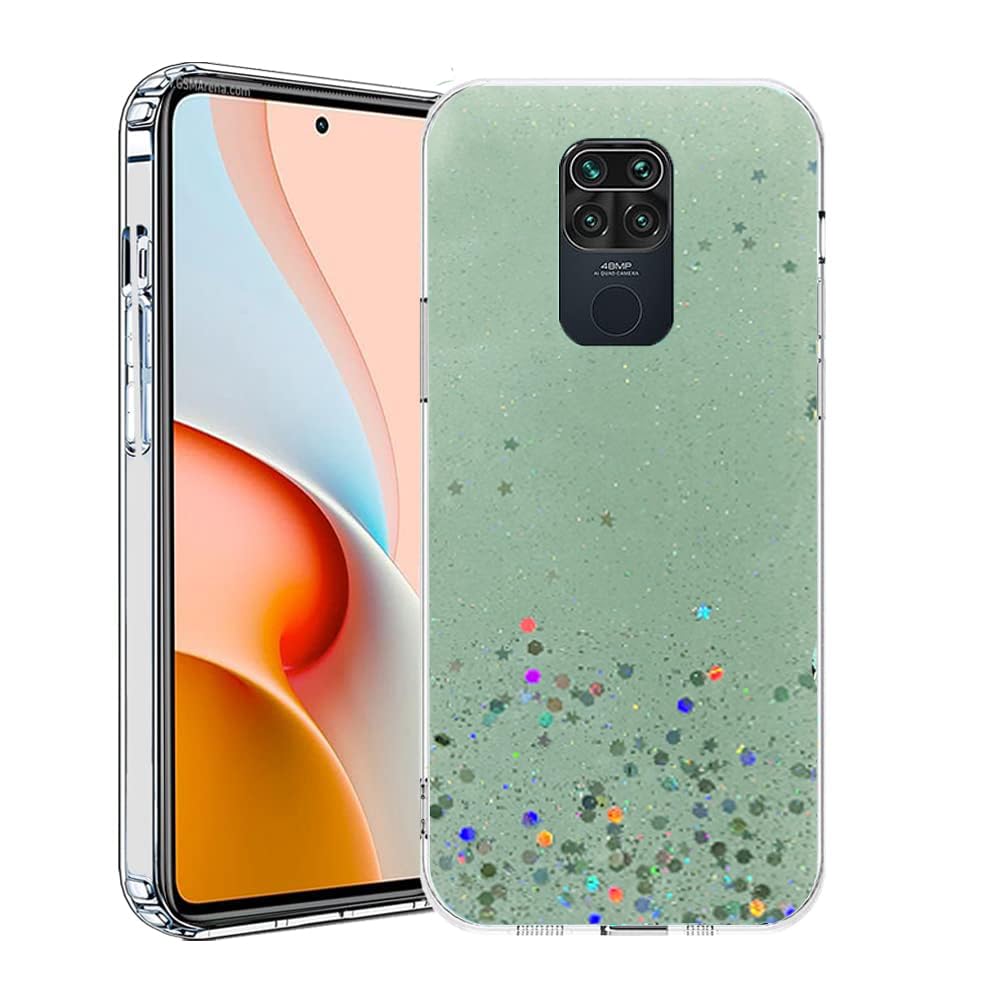 VONZEE® Glitter Case Compatible with Redmi Note 9, Non Moving Glitter Stars Cover Soft TPU + Hard PC Bumper Bling Cover for Women Girls Protective Shockproof Phone Case for Redmi Note 9 (Green) (B08GPCB39Z) Amazon Price History, Amazon Price Tracker
