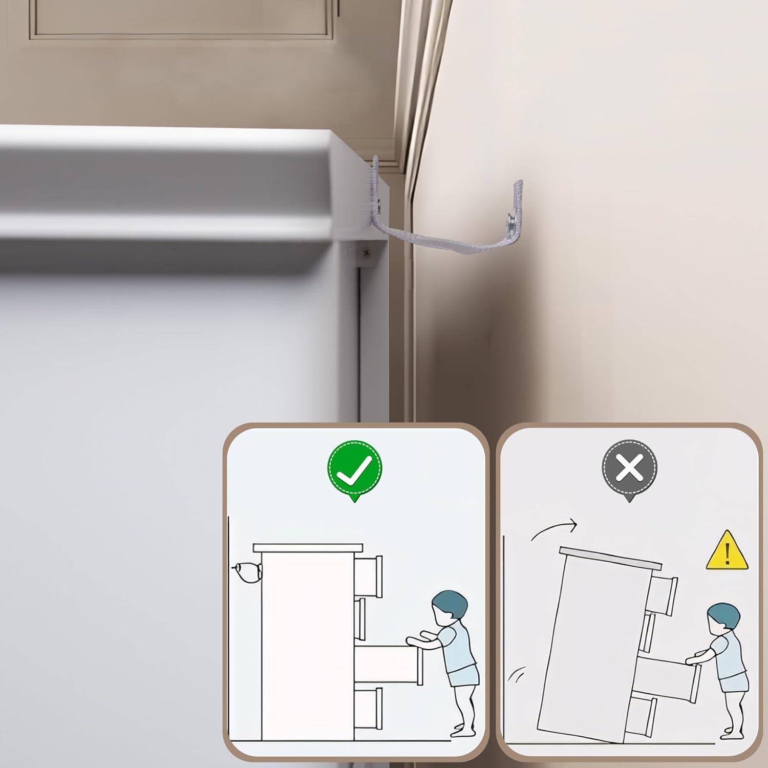 Detailed product dimensions of the RoyalCraft 3-drawer nightstand.