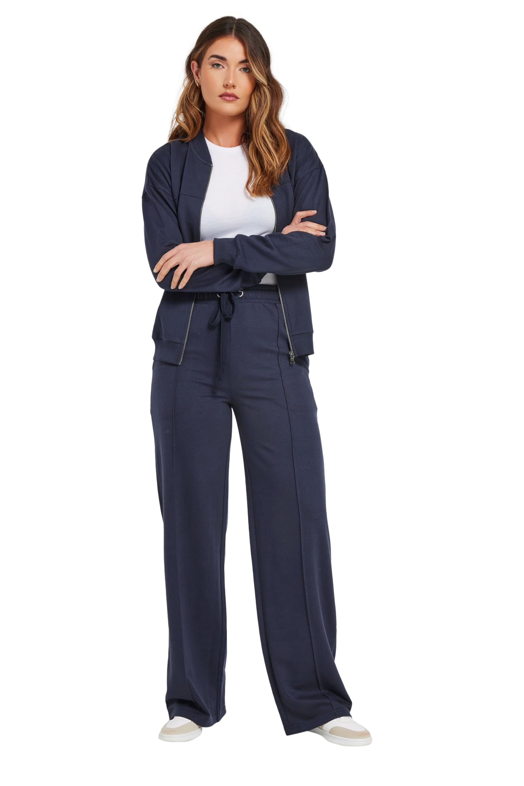 Long Tall Sally - LTS Tall Blue Seam Front Wide Leg Joggers - Women's
