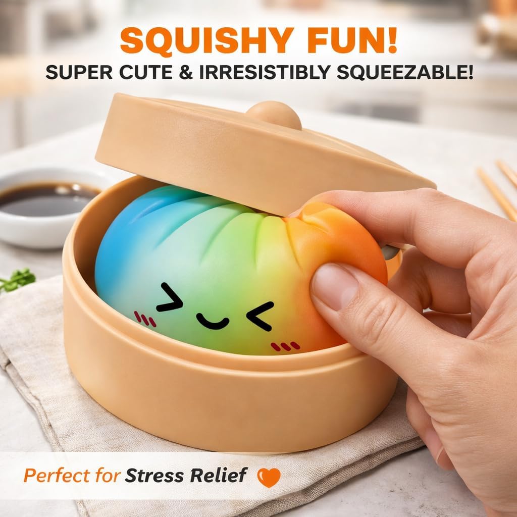 Glitter Dumpling, Glitter Dumpling Squishy Box, Dumplings Squishy, Dumplings Squishys - Soft Squeeze Decompression Dough (4PCS)