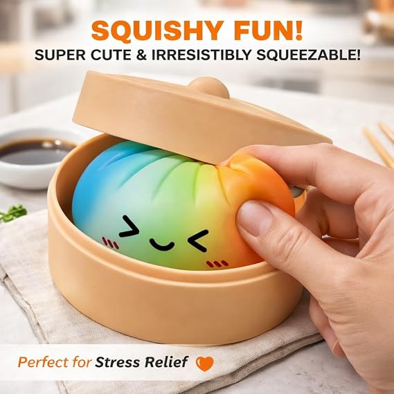 Glitter Dumpling, Glitter Dumpling Squishy Box, Dumplings Squishy, Dumplings Squishys - Soft Squeeze Decompression Dough (2PCS-A)