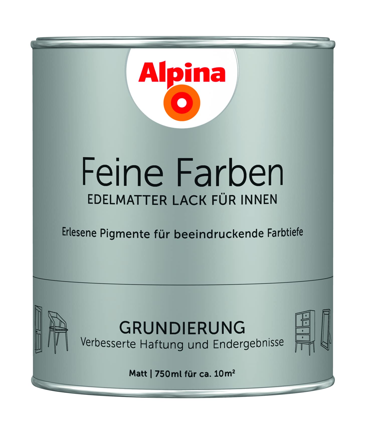 Alpina Feine Farben Lack Grundierung, 750 ml – Universalgrundierung