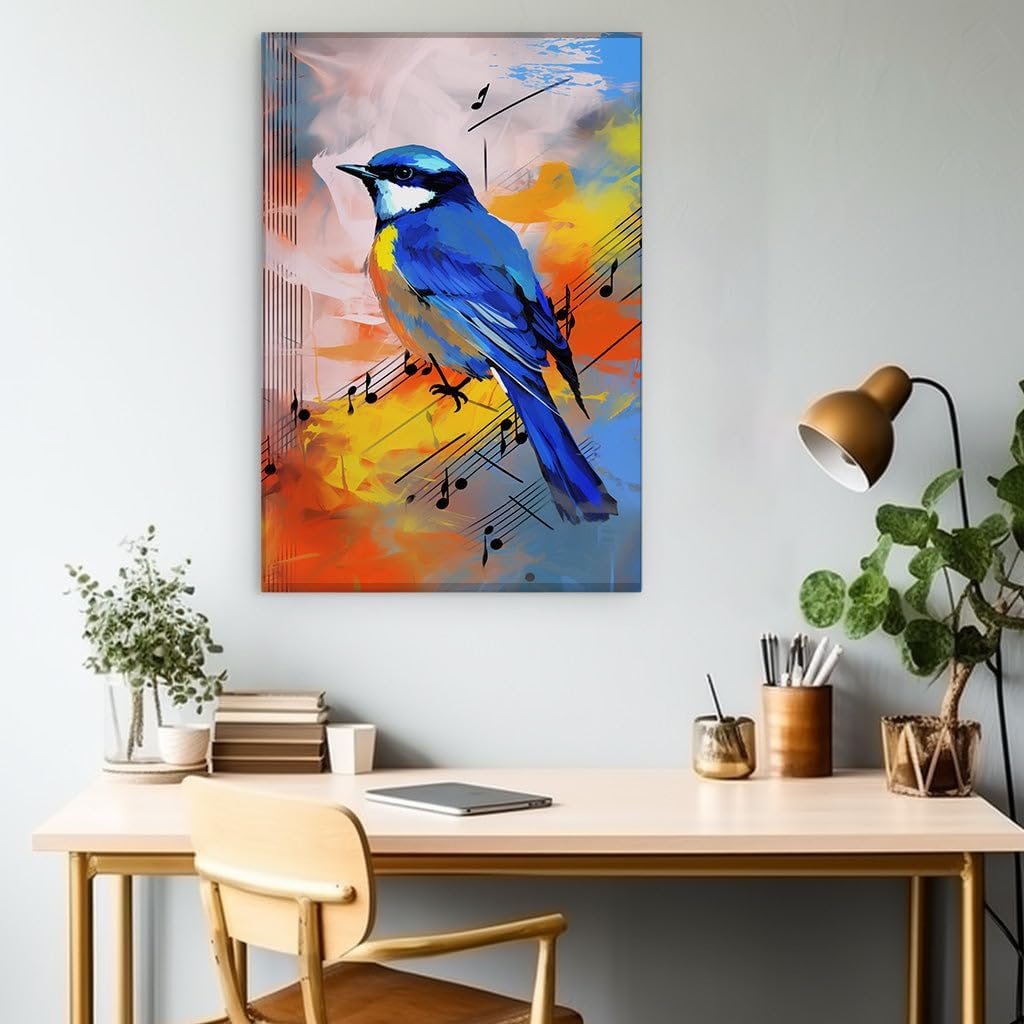 Canvas for Living room. Harmony in Motion: The Vivid Dance of Color and Melody in Digital Artistry, 27 x 18 inch Canvas Wall Art - Contemporary Masterpieces - Modern Home Decor - 69x46 cm (27x18 inch)