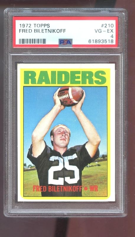 1972 Topps #210 Fred Biletnikoff PSA 4 Graded Football Card NFL Oakland Raiders