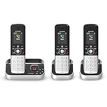 ALCATEL FX990 Voice Trio – Telefono cordless DECT con segreteria telefonica 50 minuti – Schermo grafico a colori – Vivavoce – Blocco delle chiamate – Suonerie VIP – 3 portatili – Nero, Grigio