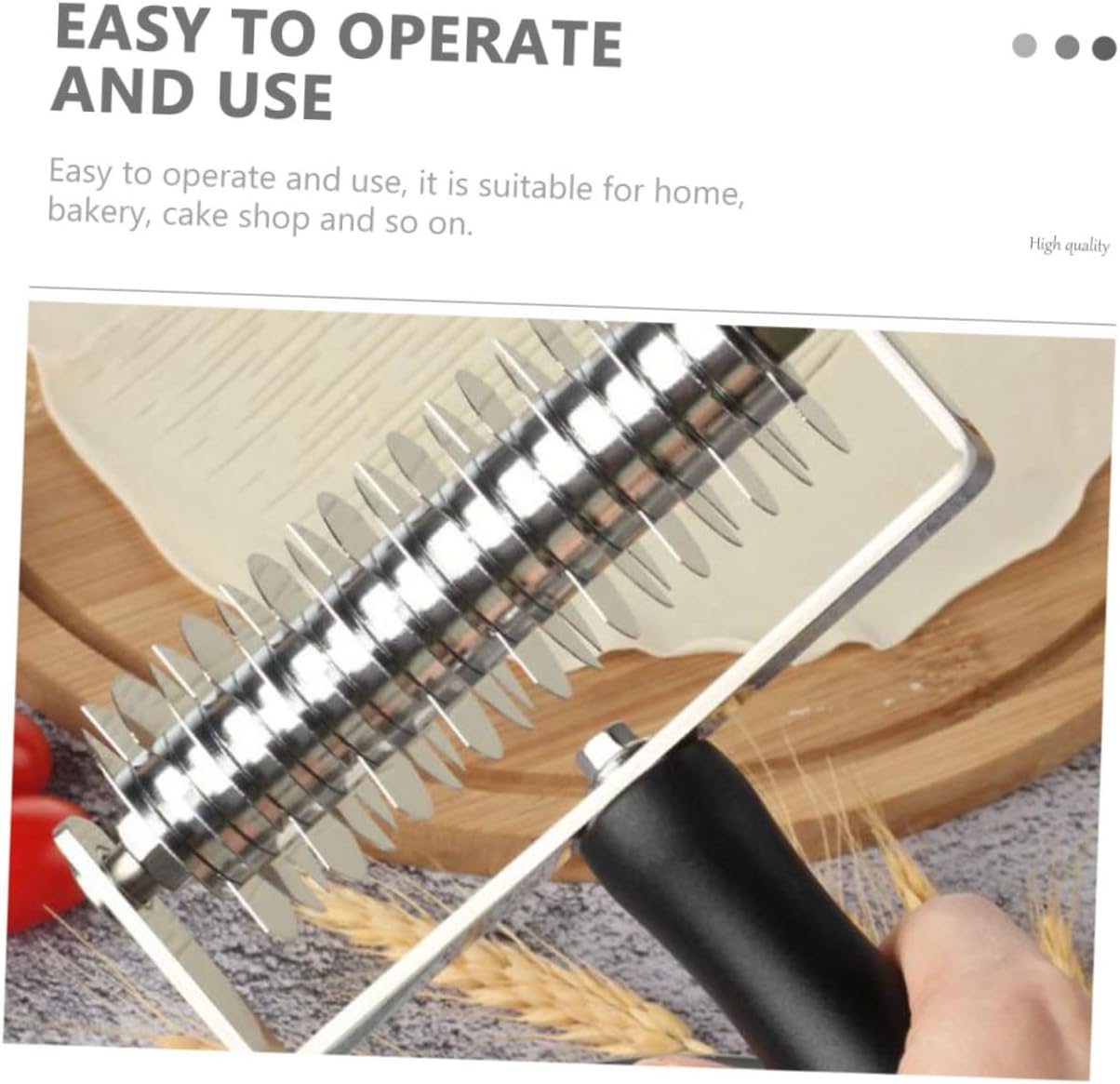 Mikinona 1pc Lattice Roller Cutter Pizza Roller Tool Bread Crust Easy to Use Baking Tool Hanging for Home Kitchen Use