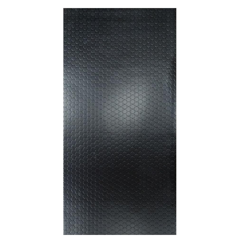 Revestimiento Suelo,Vinilo Botones, Negra Estilo Industrial con Círculos, Antideslizante y Fácil de Limpiar (200x500 cm)