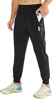 Purltoan Men's Athletic Jogging Pants Lightweight Quick Dry Hiking Running Pant Breathable Workout Joggers Tapered Sweatpants