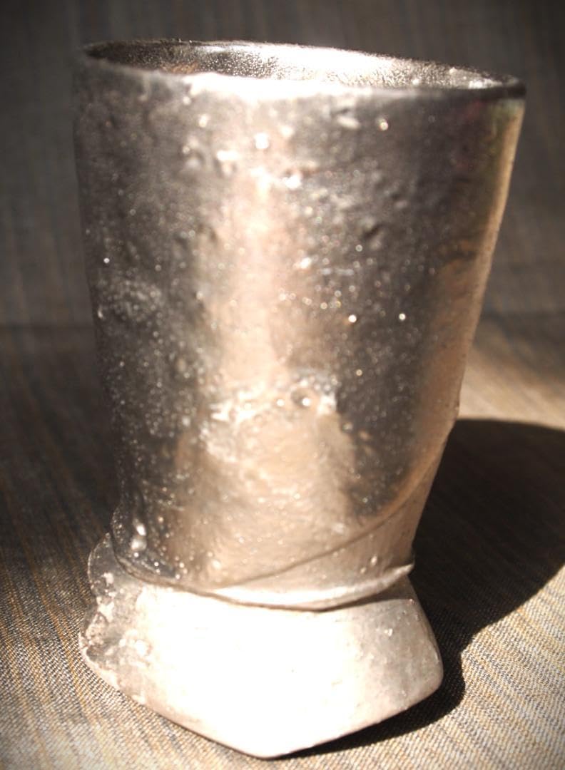 人気作家☆隠崎隆一【師：人間国宝伊勢崎淳】☆銀彩麦酒器