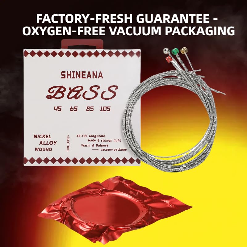 4-String Electric Bass Strings - Nickel Alloy Wound with German Hex Steel Core, Silver - Image 4