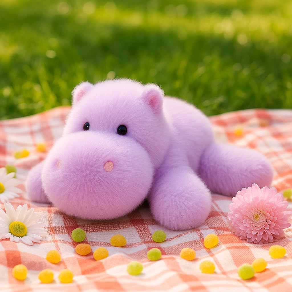 Adorable Hippo Stuffed Animal Soft Hippopotamus Plush Toy Cute Birthday Gifts for Boys Girls Kids Toddlers