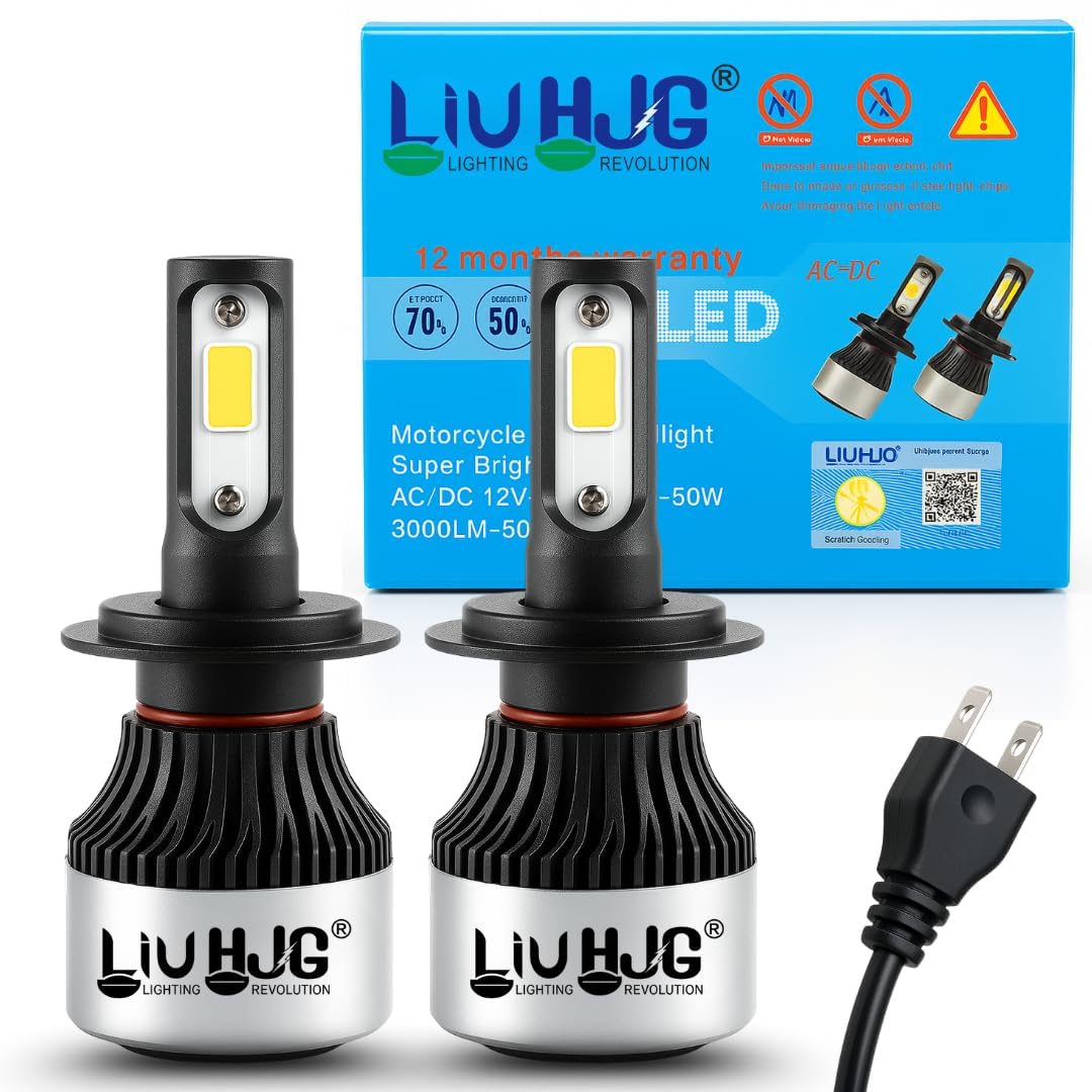 Bright White H7 100W LED Headlight Bulb 12V Waterproof with Cooling & Heat Resistance, Universal Fit Car, Motorcycle, Truck, Van Headlight Upgrade (Pack of 2)-image-13