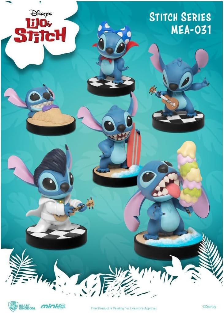 Beast Kingdom Lilo & Stitch MEA-031 Mini Egg Attack Action Figures 6-Piece Set, Multicolor