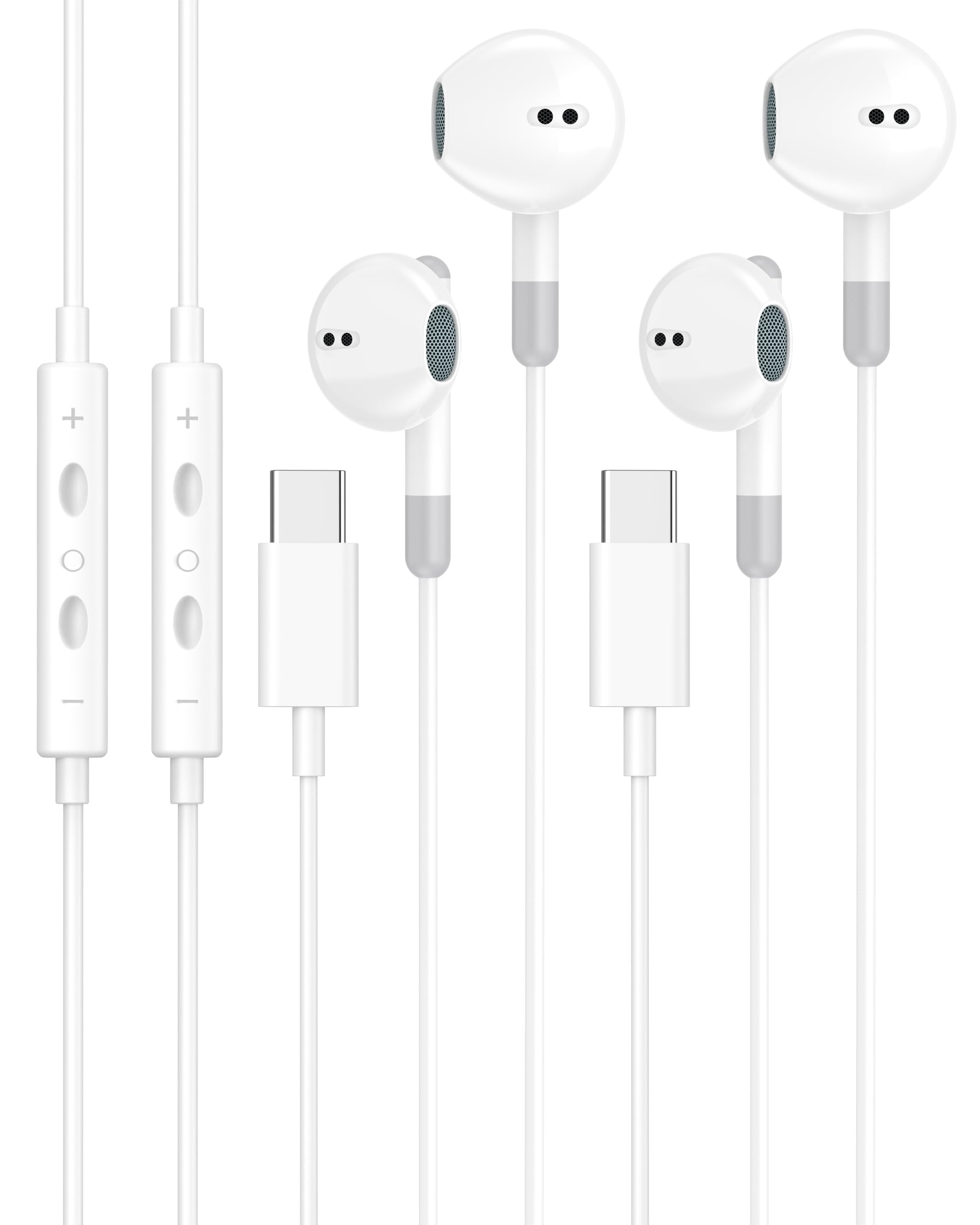 2 Pack [Apple MFi Certified] USB C Headphones Wired for iPhone 18 17 16 15