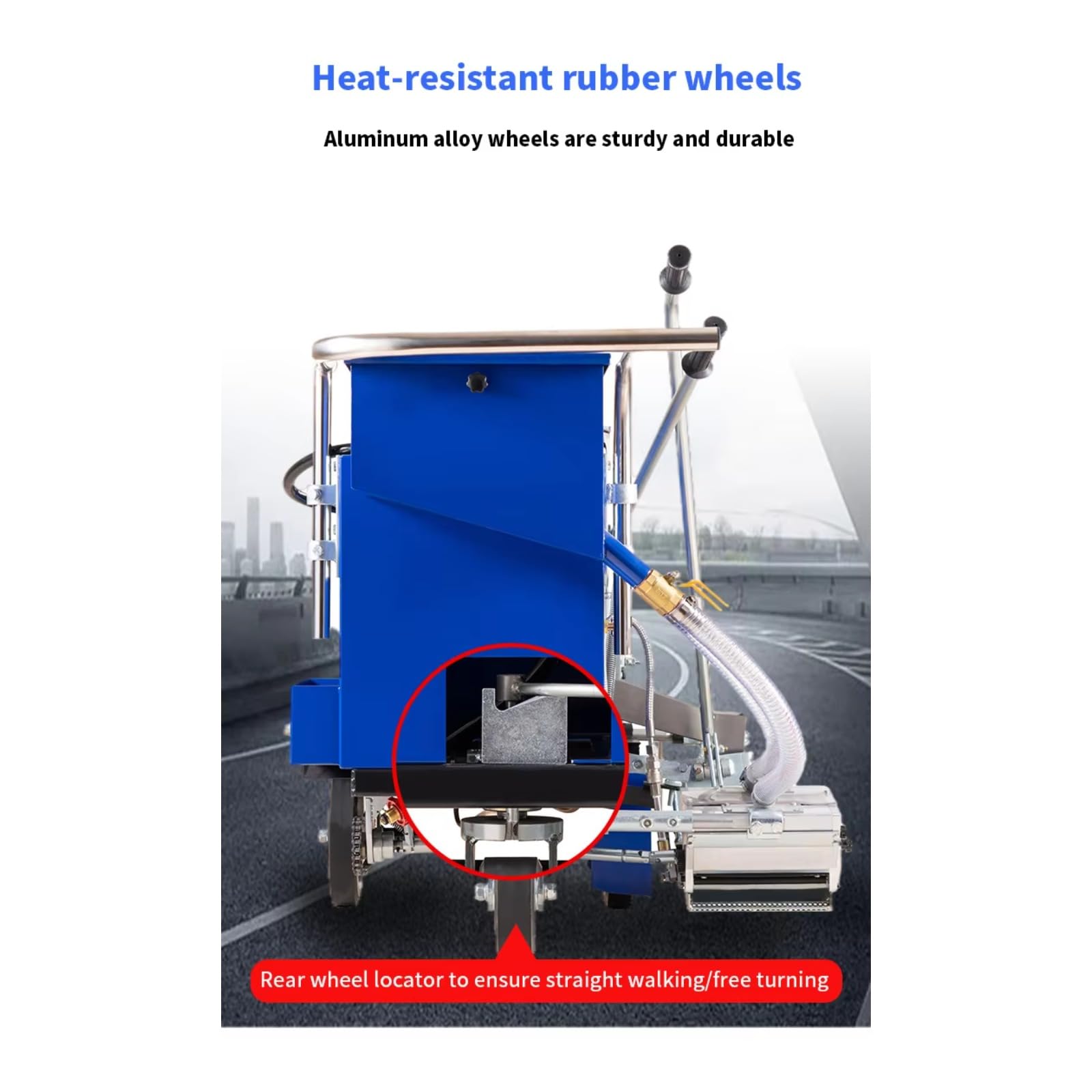 Máquina comercial de señalización de carreteras, máquina de marcado de líneas de tráfico de alta eficiencia, trazador de líneas termoplásticas ajustable para carreteras, estacionamientos y uso