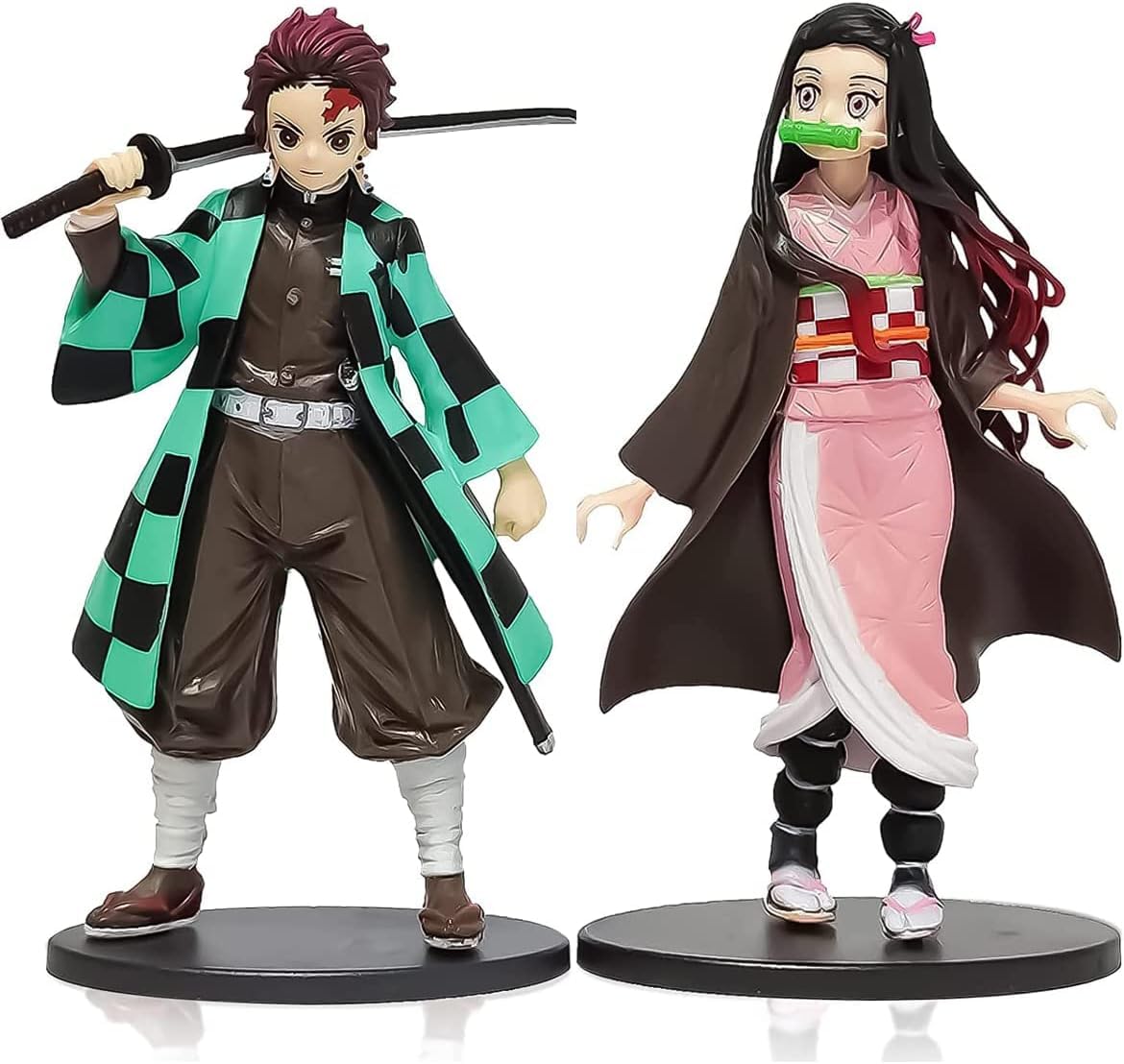 Deemonslayer Figures Set, 2PCS Cake Toppers Anime Character Model Mini Action Figures Set Cake Decoration Figurin PVC Figures Collectible Model for Birthday Cake Decoration