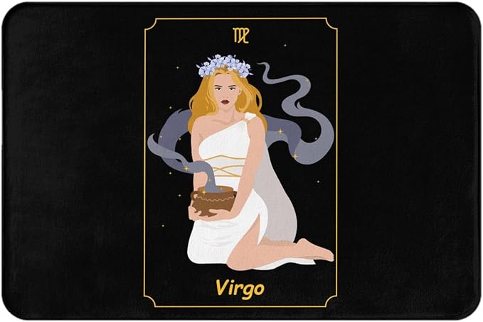 Beautiful Virgo Zodiac Sign Bathroom Rugs Ultra Soft Non Slip Bath Mat Durable Kitchen Bedroom Rug 16x24 Inch Area Rug Door Mat