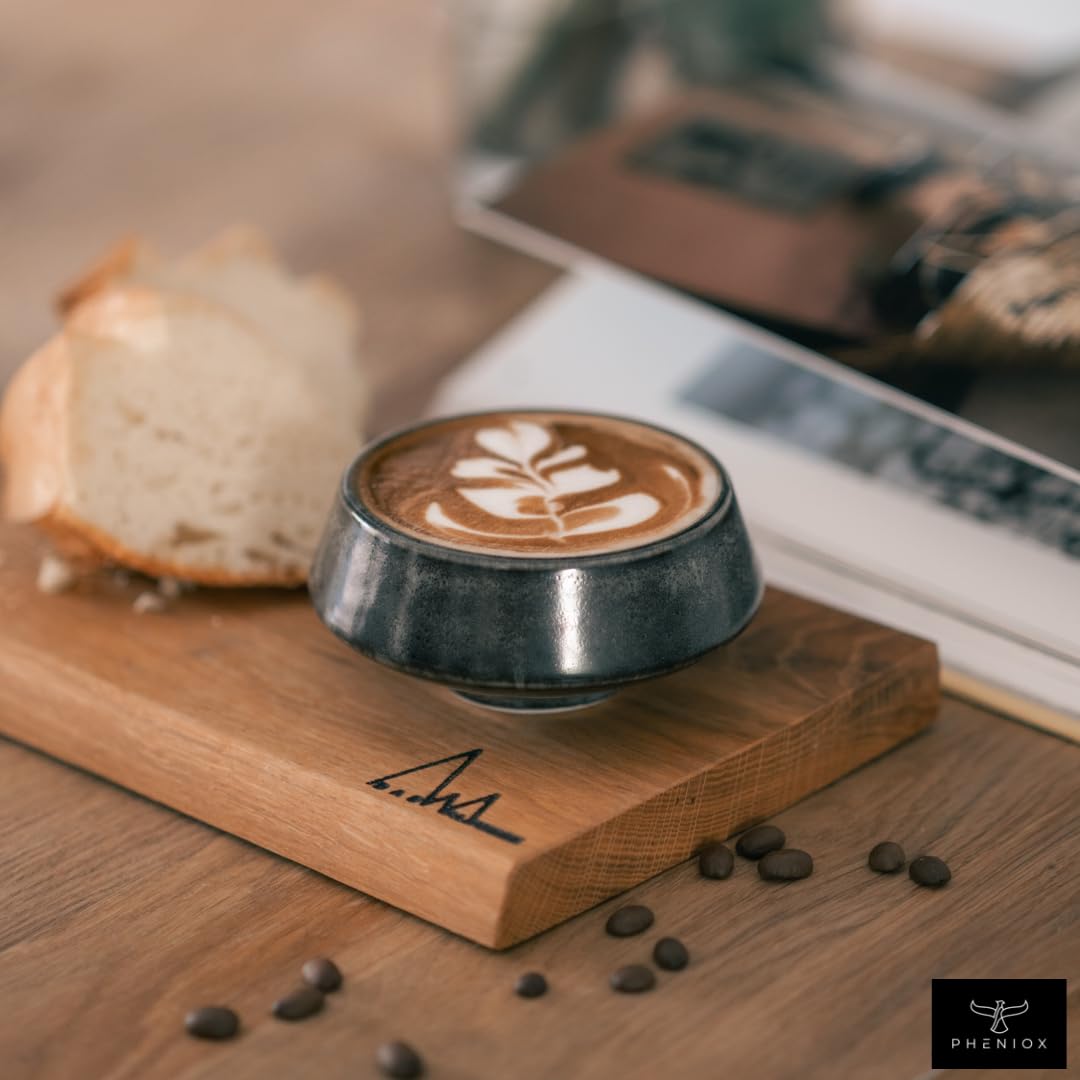 Pheniox | Cappuccino Tassen Set Barista - 2x 180 ml | hochwertige Latte Art Tassen aus Porzellan - Kaffeetassen ohne Henkel | zeitloses, modernes Design - spülmaschinenfest | Geschenk Mann Frau