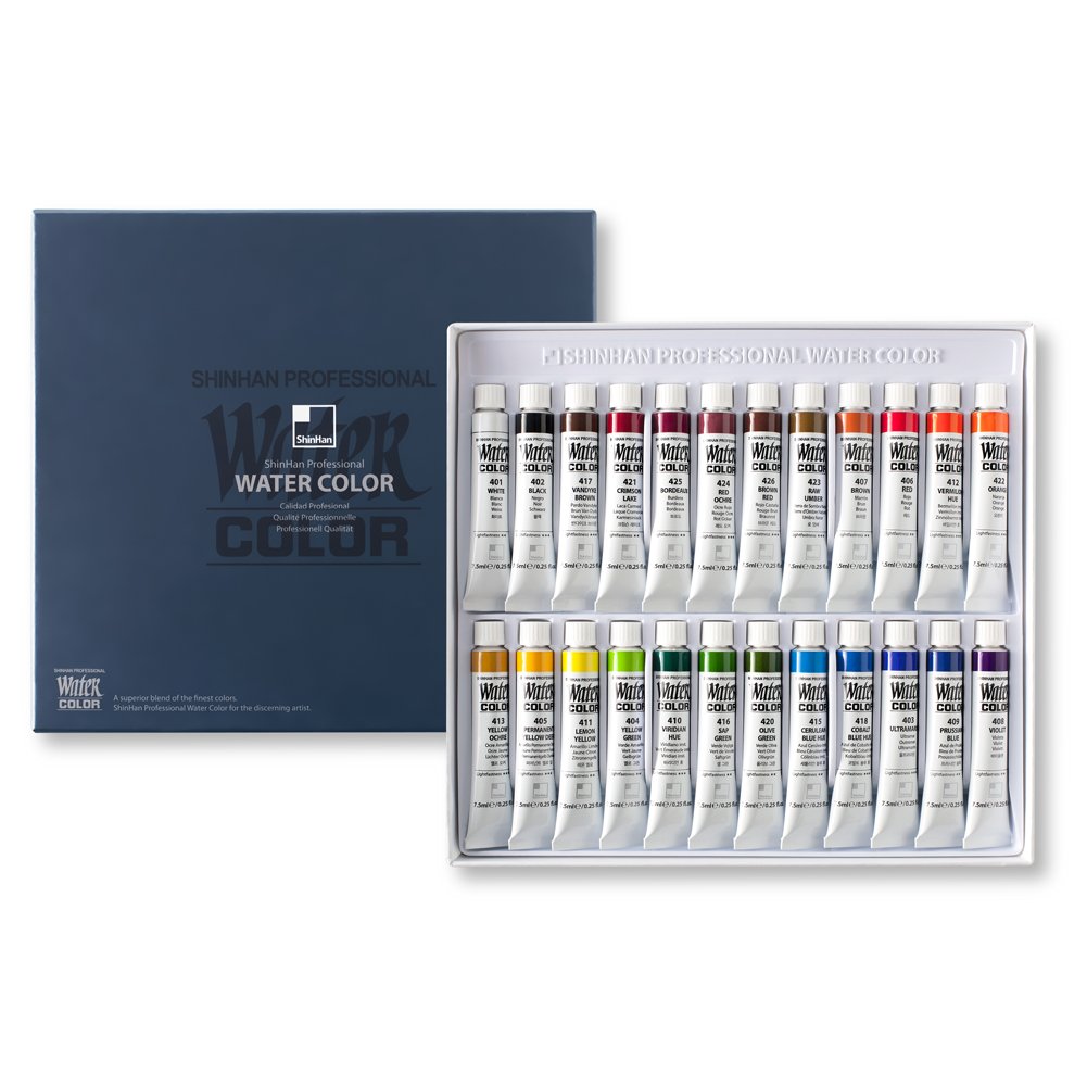 ShinHan Professional Watercolor Paint 7.5ml Tubes 24 Color Set