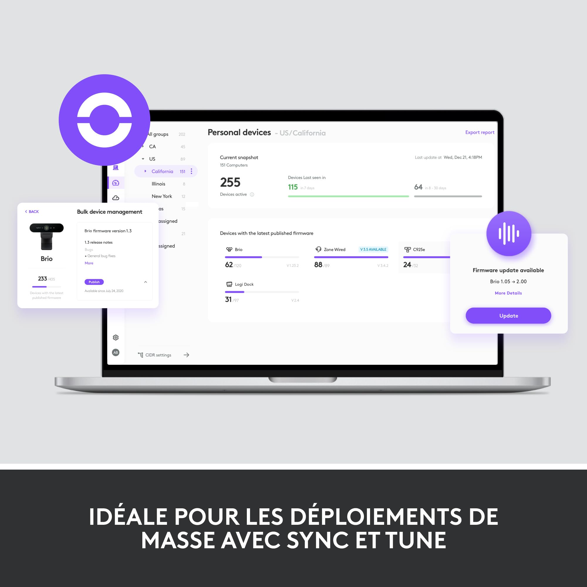 Logitech - Logi Dock, Station d'accueil pour Ordinateur Portable USB-C Tout-en-Un, Téléphone de conférence, Réduction de Bruit, Bluetooth, Windows/macOS, certifié pour Zoom, Google Meet - Graphite