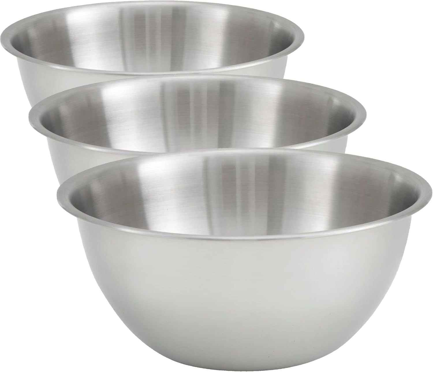 Winco 8 qt Stainless Steel Mixing Bowl | Dishwasher safe, Heavy-duty, Reinforced rim, Great for Salads, Sides, Pasta and Shared Dishes