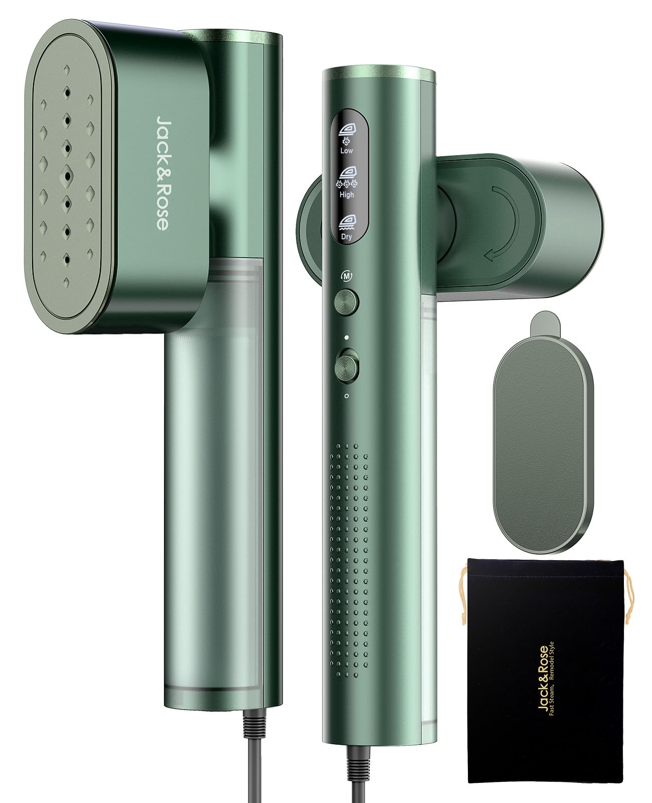 Jack & Rose Travel Steamer & Iron 2 In 1, Portable Garment Steamer, 15s Heat Up, Large Ceramic Heat Panel, 100-220V for Global TravelingJack & Rose Travel Steamer & Iron 2 In 1, Portable Gar…