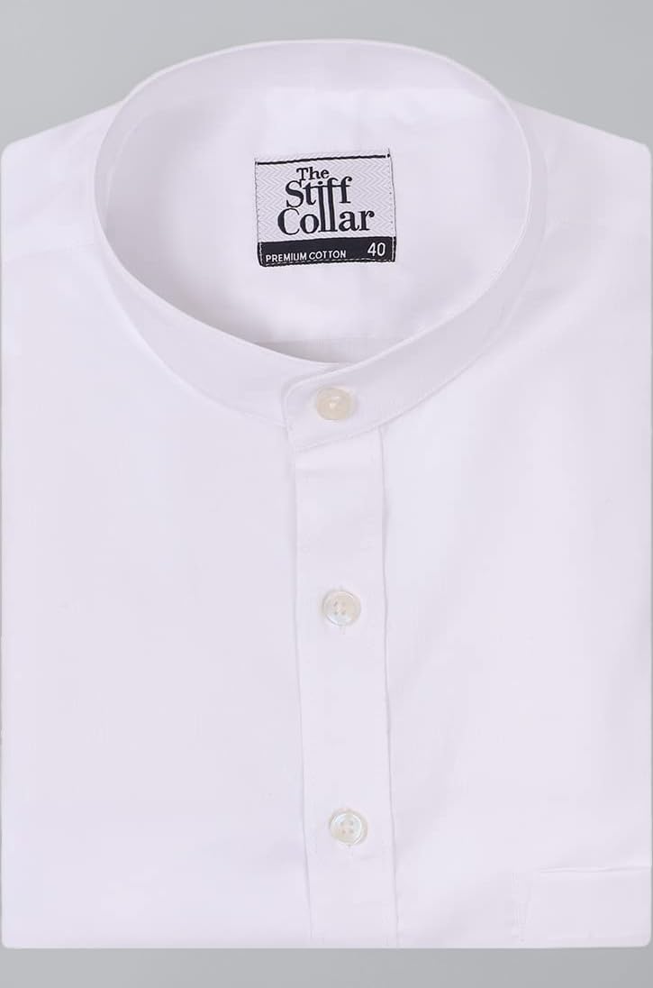 Stiff Collar Apparel Cotton Mandarin Shirts