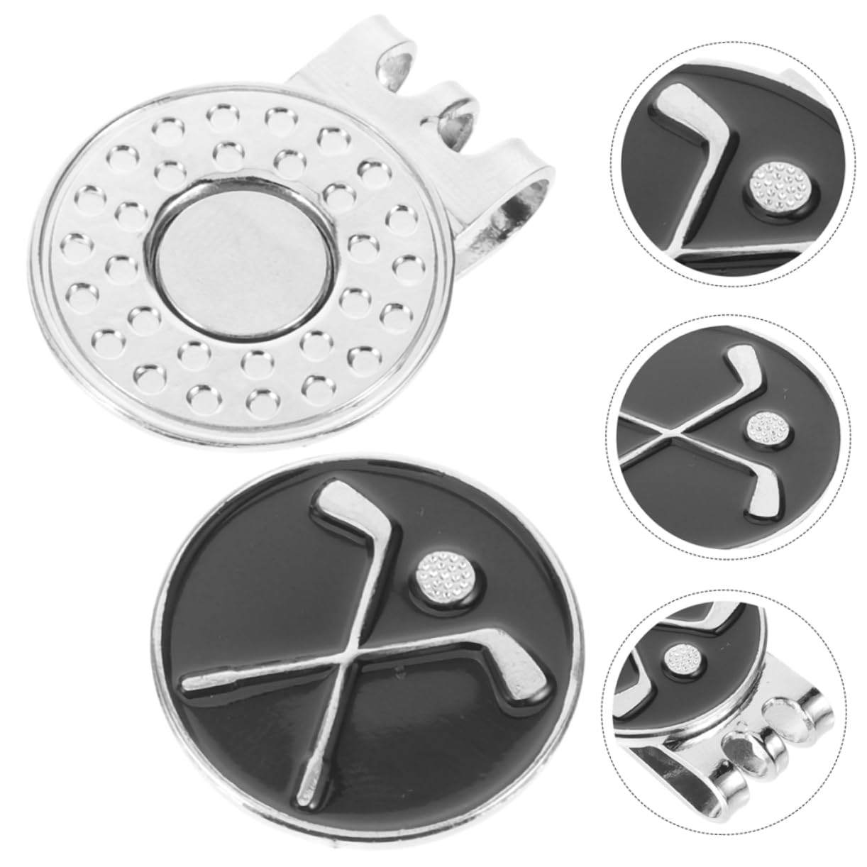 BESPORTBLE Hat Clip Gurtverschluss Golf Golfzubehör Golfrasen Markierungen Golfen Golf-Marker-Hut-Clips Hutmarkierungsverzierung Dekorative Golfmarker Eisen Black 2st