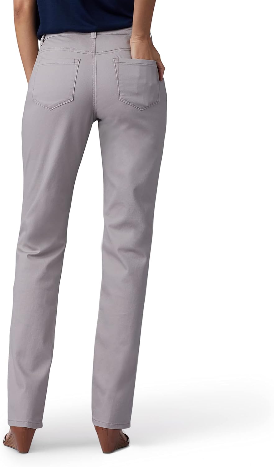 Lee Women's Instantly Slims Classic Relaxed Fit Monroe Straight Leg Jean 6 Short Palisade