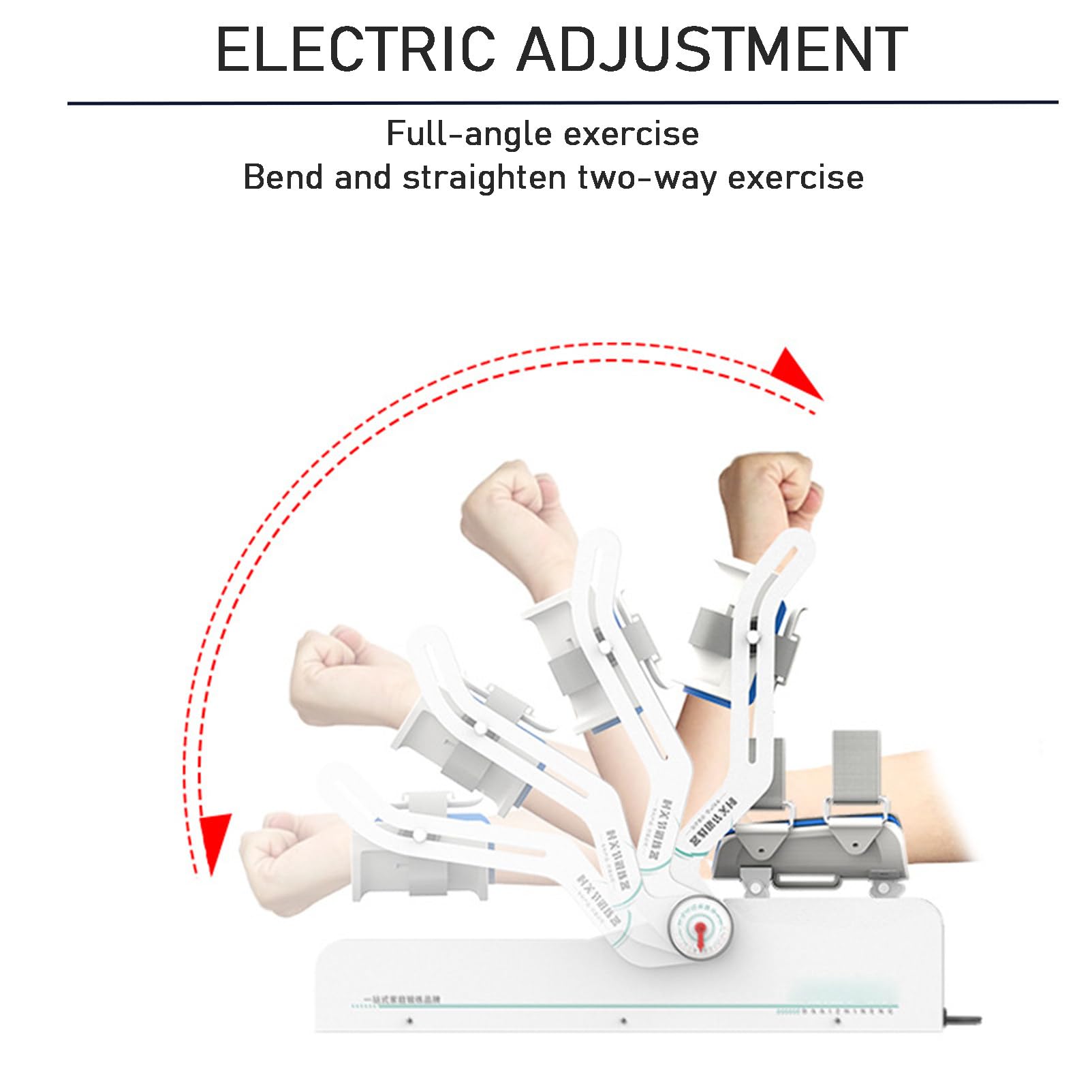 Dispositivo Elettrico per la Riabilitazione dell'Articolazione del Gomito, Attrezzo per Esercizi per Il Braccio con Tutore per Gomito, Stecca Stabilizzatrice Regolabile Post-Operatoria