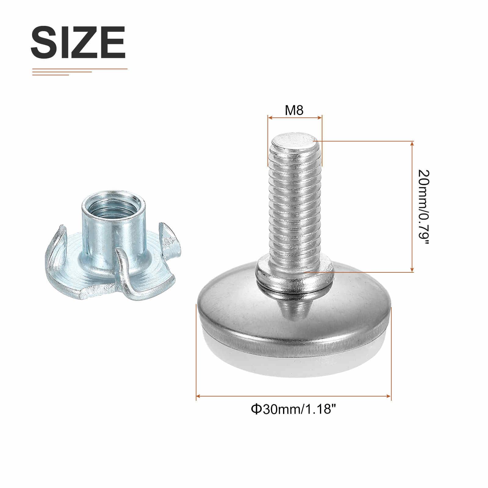 DTGN M8x20x30mm(DxLxOD) Screw on Furniture Glide Leveling Feet, 16Pack, Good for Furniture - Image 2