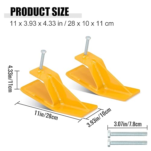 Miniatura 2 de 2 protectores de cubo de tractor, protector de borde de esquí, dispositivo antideslizante para eliminación de hojas de nieve, grava, amarillo
