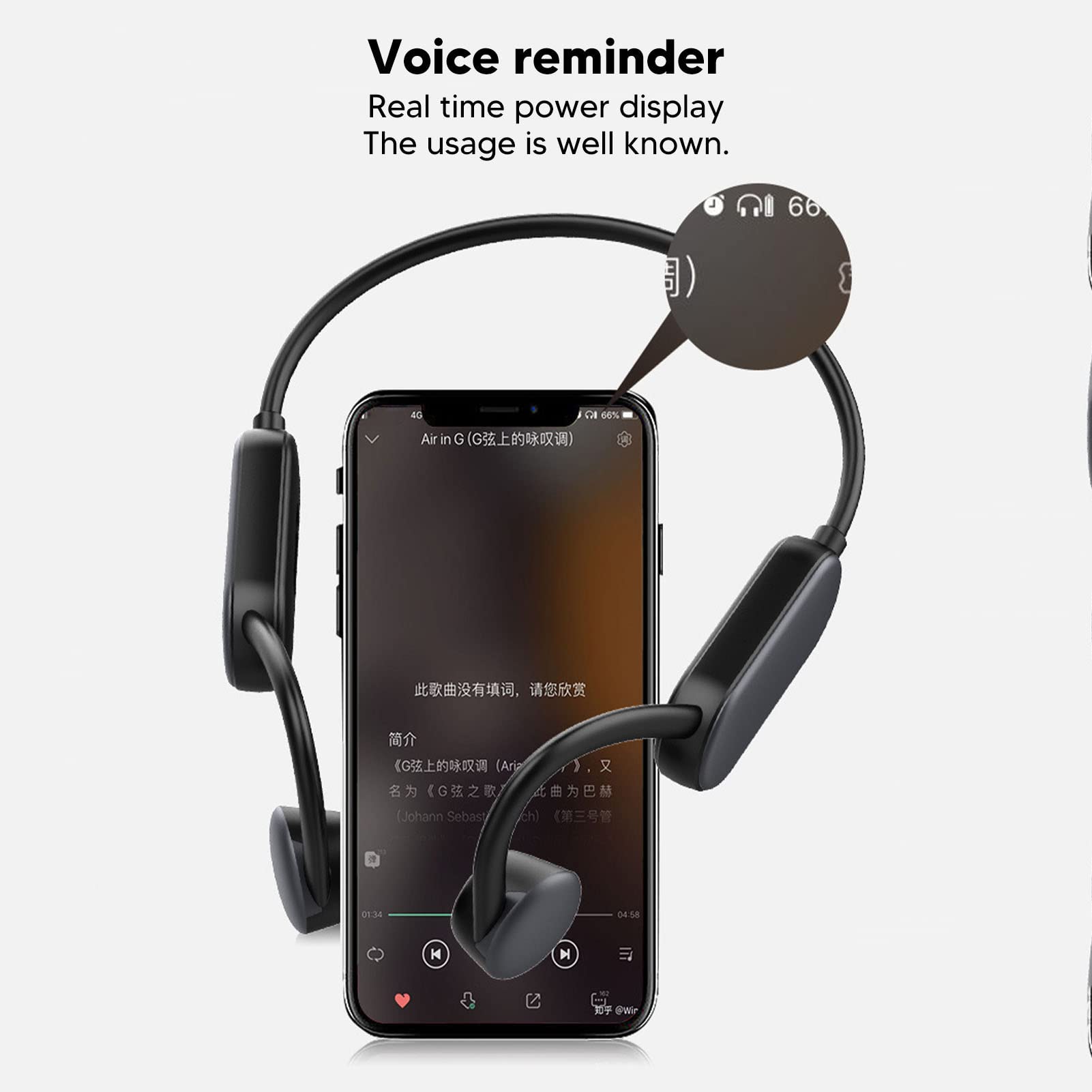 Słuchawki Douszne, Wodoodporna Redukcja Szumów IPX8 Bluetooth 5.0 Słuchawki Sportowe Z Otwartymi Uszami Bluetooth, Możliwość Zginania O 360 Stopni Bez Deformacji do Biura Ćwiczeń Sportowych