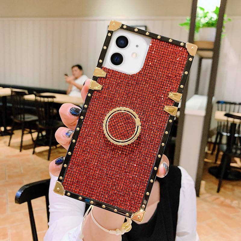 US LITE Rubber Luxury Bling Glitter Case Square Cover For iPhone 12 / Red (B09PDD8CSS) Amazon Price History, Amazon Price Tracker