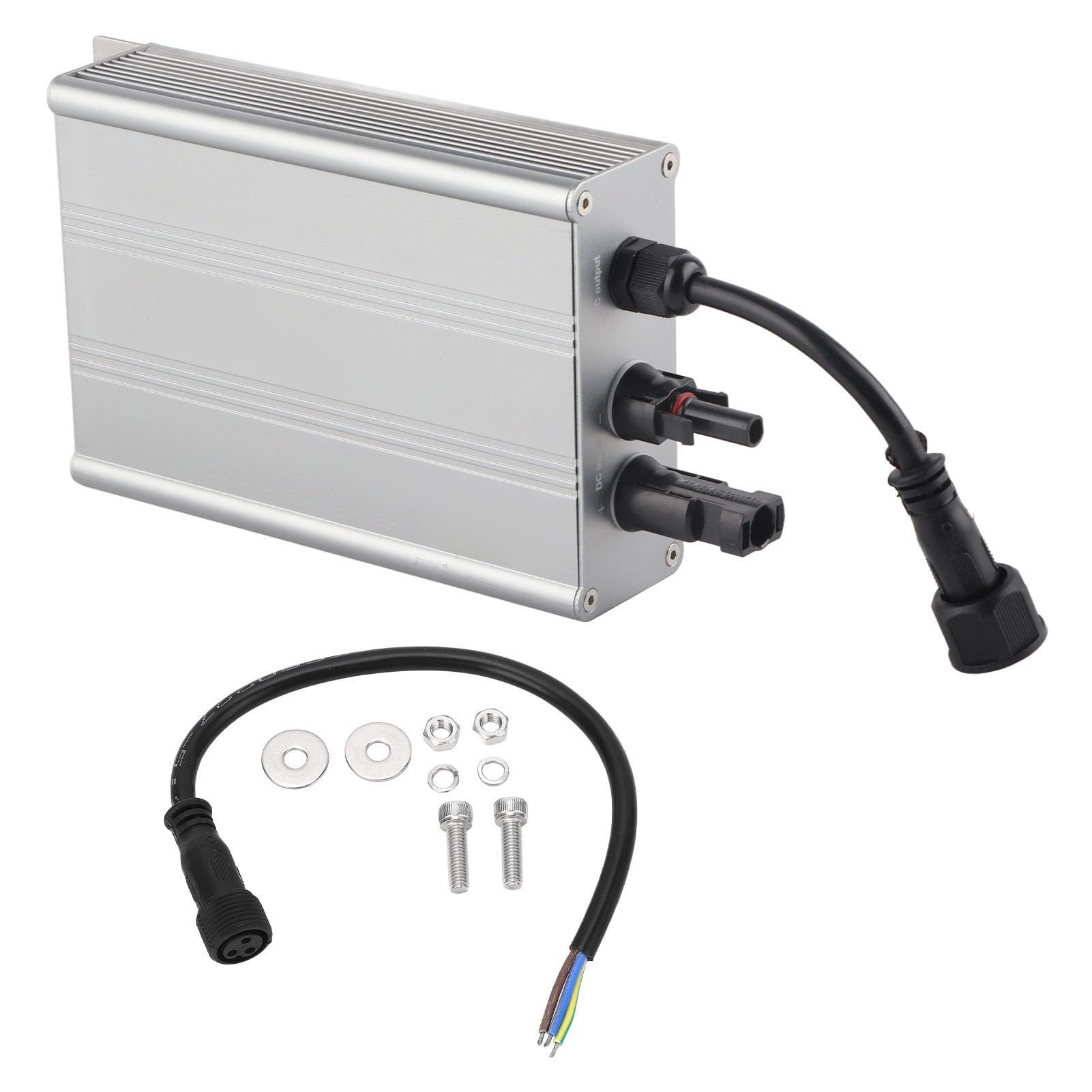 Hyuduo Mikroinwerter do Sieci Słonecznej, Falownik z czystą falą sinusoidalną ze Stopu Aluminium 600 W MPPT 18 do 50 V IP65 230 V AC dla Użytkowników Domowych Systemów Dachowych z Panelami