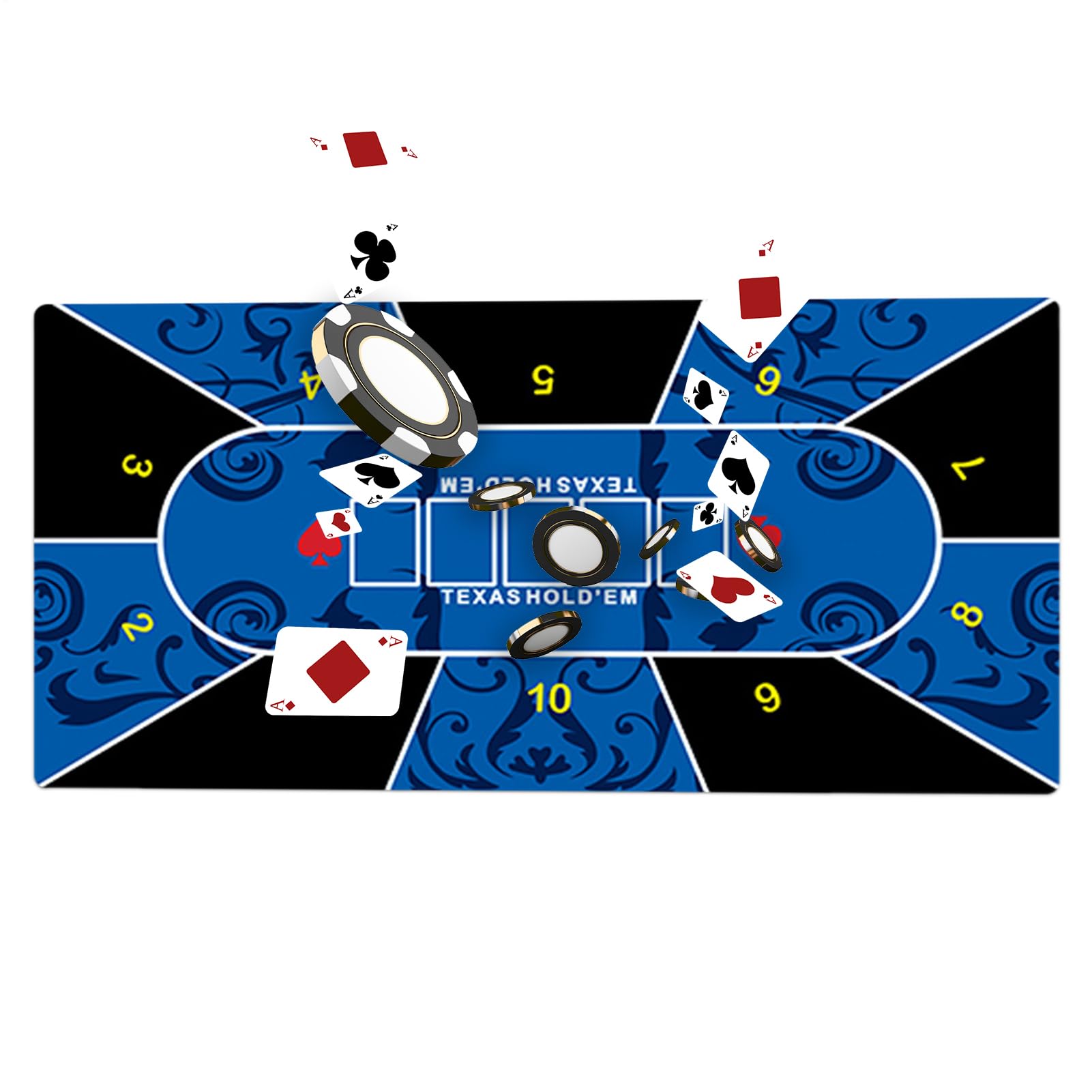 Tappetino da poker Texas, Tappetino da poker Holdem | da gioco in portatile con layout da | Holdem da tavolo per intrattenimento domestico, sale giochi da tavolo, riunioni di