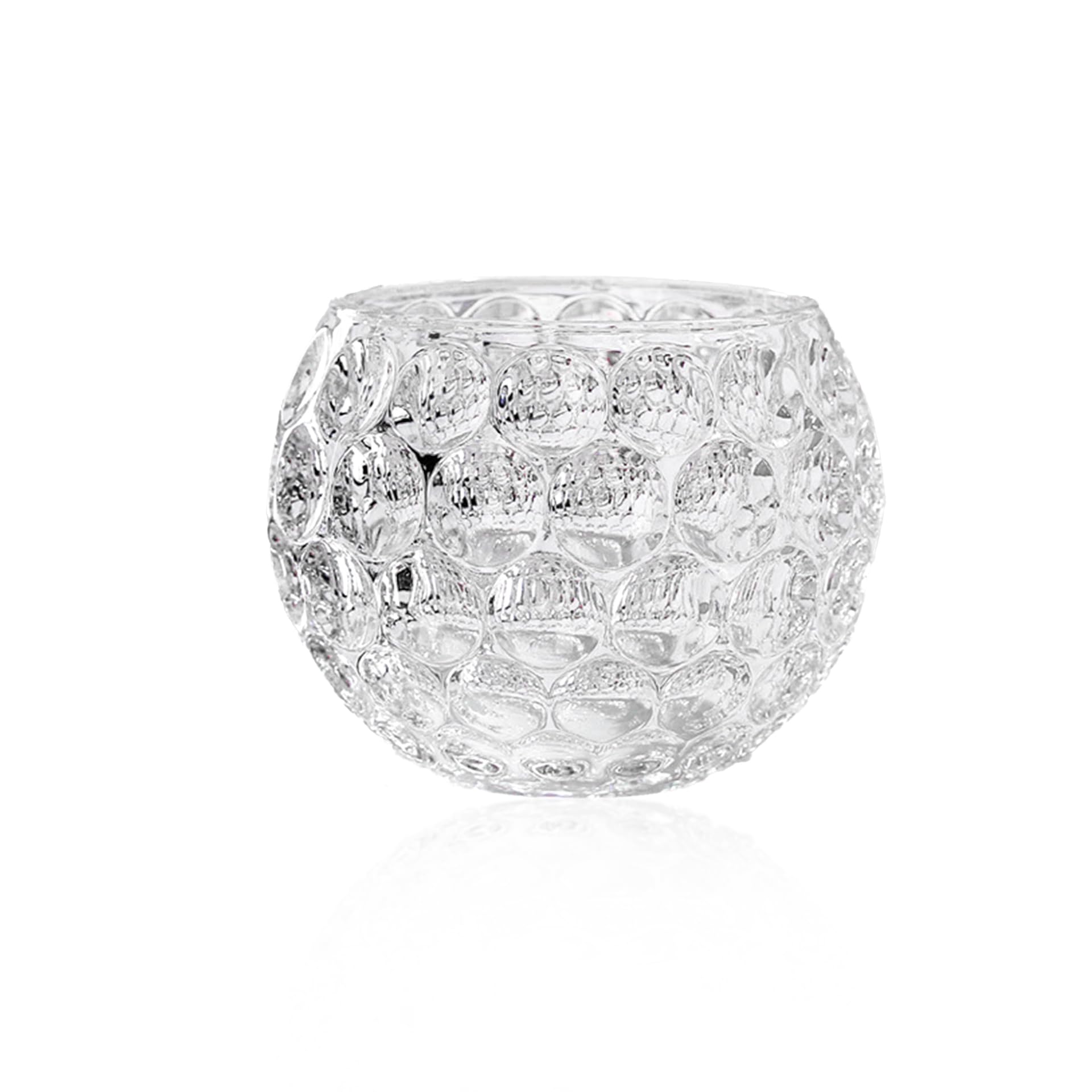 Glass Bubble Bowl Vase (H-11.5cm W-15cm, caliber-11cm，1.414Kg), Glass Round Bowl Terrarium, Globe Flower Vase for Flower Centerpiece