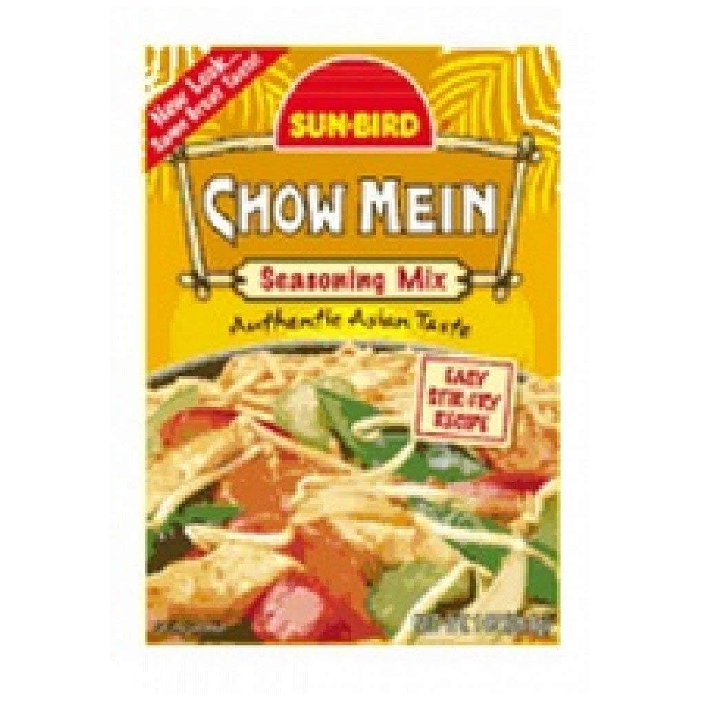 Sun Bird Chow Mein Seasoning Mix, Authentic Asian Taste, 1 Ounce (Pack of 24)