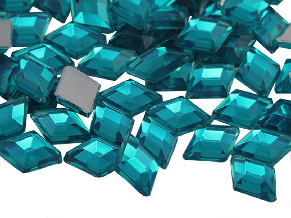 Allstarco Blue 10X7mm Zircon .Bz Flat Back Diamond Acrylic Rhinestones Plastic Gems For Jewelry Making Costume Jewels Cosplay Embelishments - 100 Pieces
