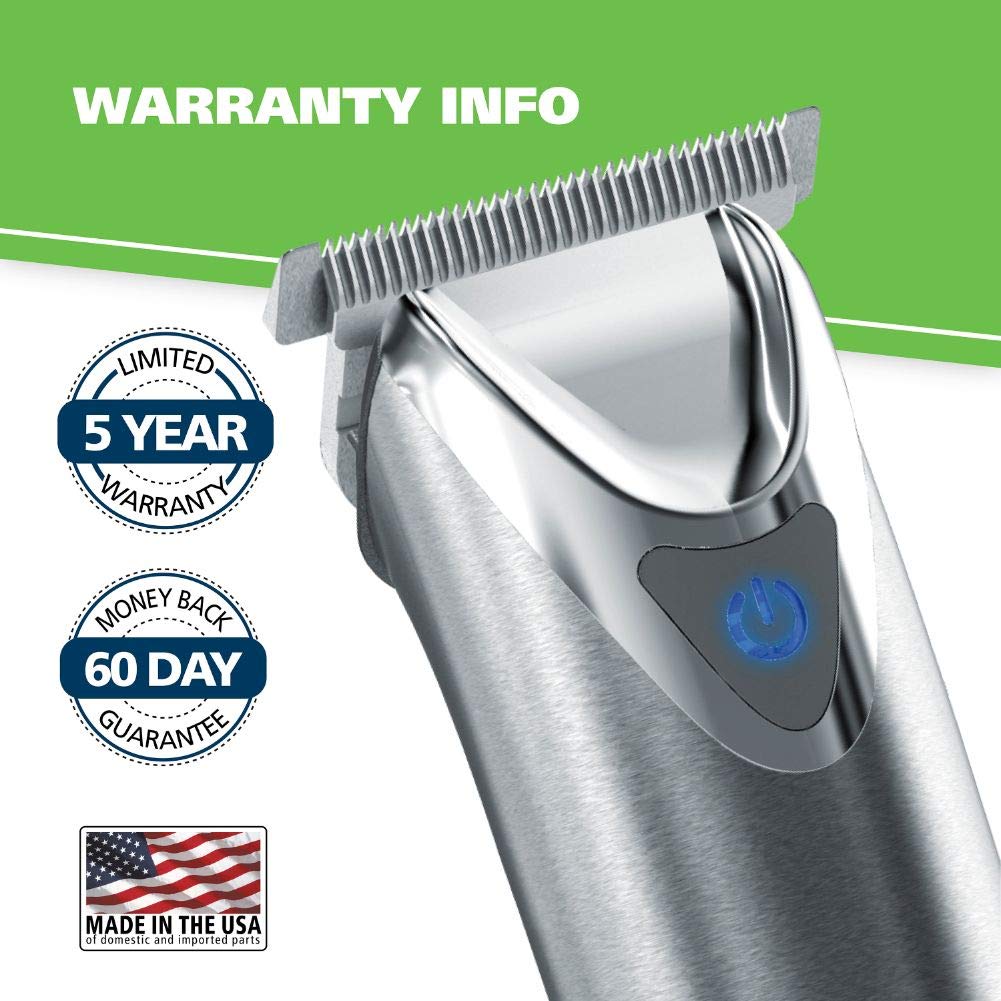 Wahl Stainless Steel Lithium Ion 2.0+ Slate Beard Trimmer for Men - Electric Shaver, Nose, Ear Trimmer, Rechargeable All In One Men's Grooming Kit - Model 9864SS