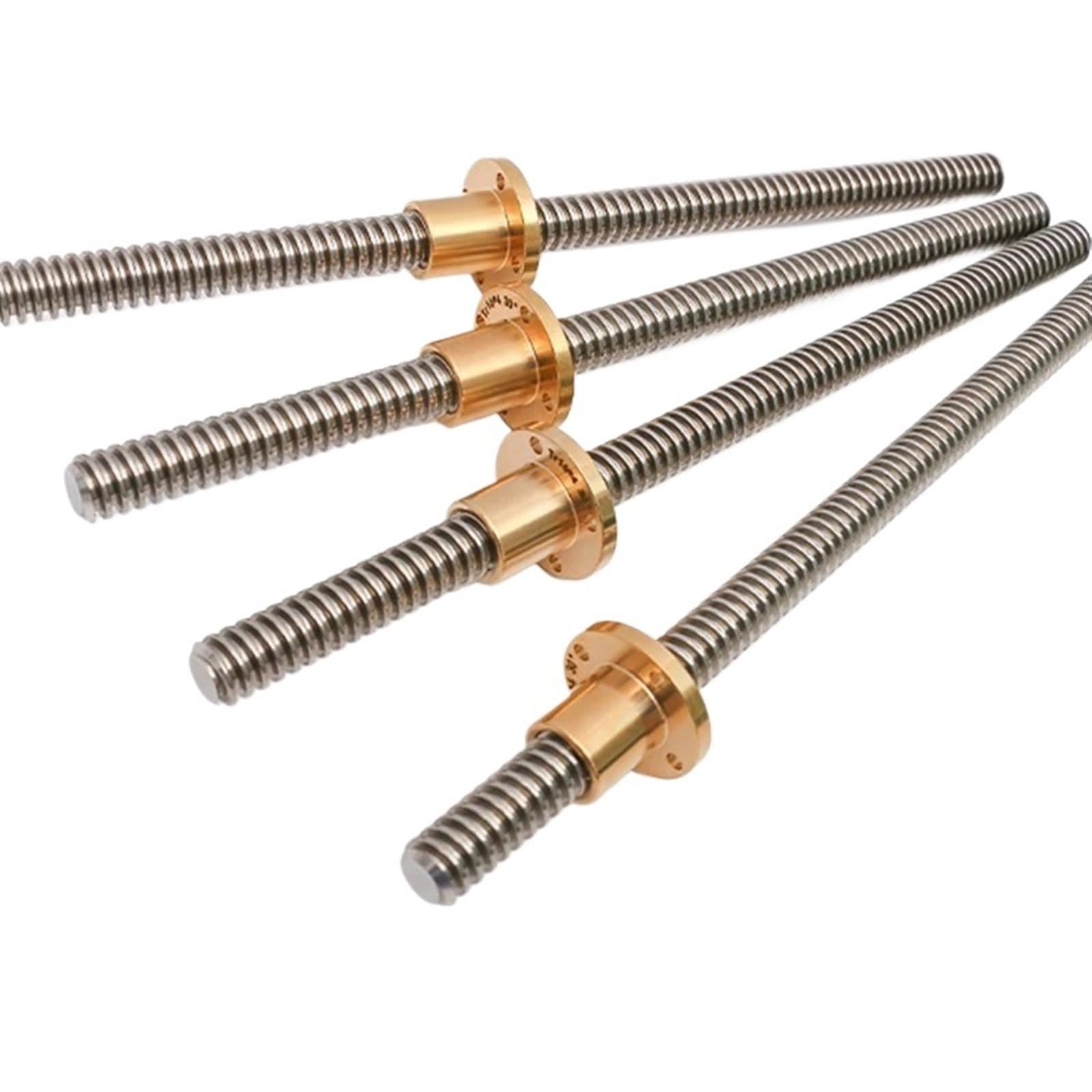 L6NqIAG 304 Stainless Steel T16 Lead Screw Trapezoidal Spindle and Nut Printer Lead Screw(Picth 2mm lead 2mm,500mm)