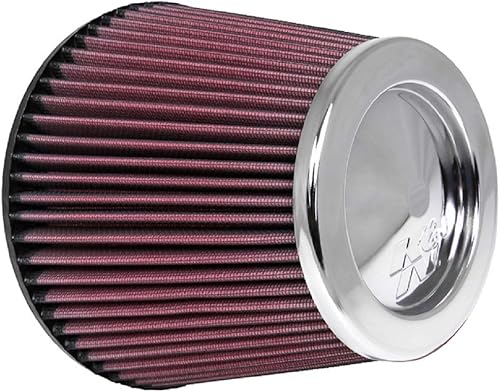 K&N Filtro de entrada de aire universal con abrazadera alto rendimiento, premium, lavable, filtro de repuesto Diámetro de la brida 6 pulgadas,